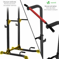 VOUNOT Power Tower, Dip Station Pull Up Bar for Home Gym Strength Training, Workout Equipmen, Black