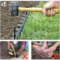 VOUNOT Plastic Garden Edging, Flexible Lawn Edging with Pegs, Green 10m