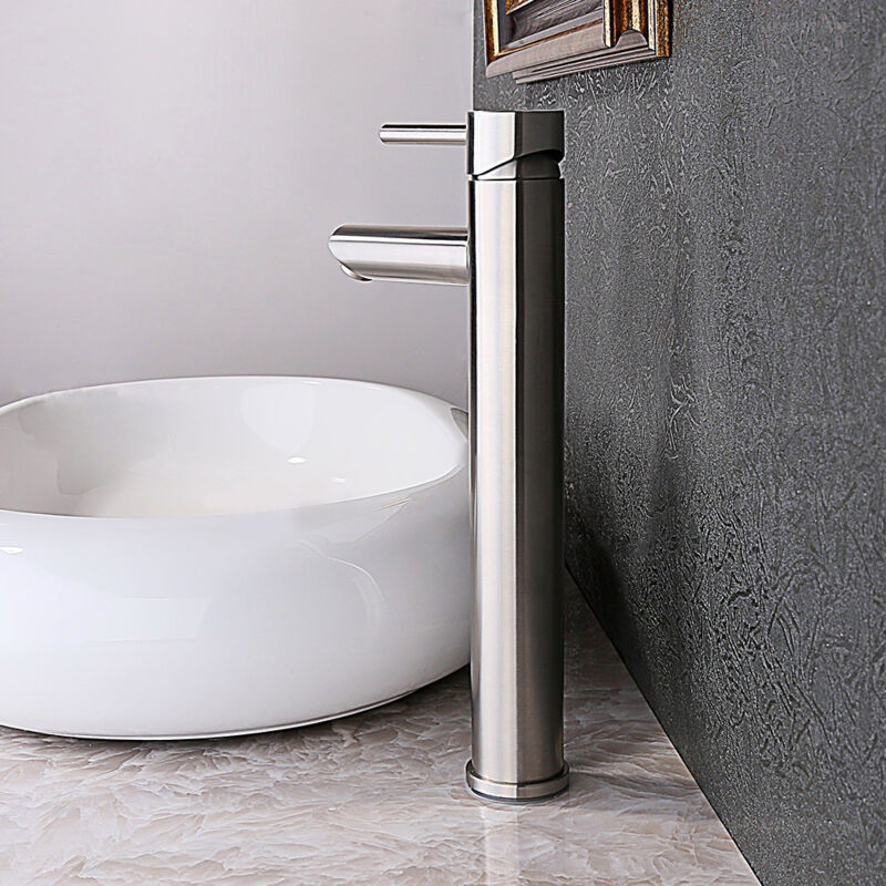 Miscelatore Manuale ad 1 Via per Lavabo o Vasca in Nichel Spazzolato Completo di Erogatore - Harting