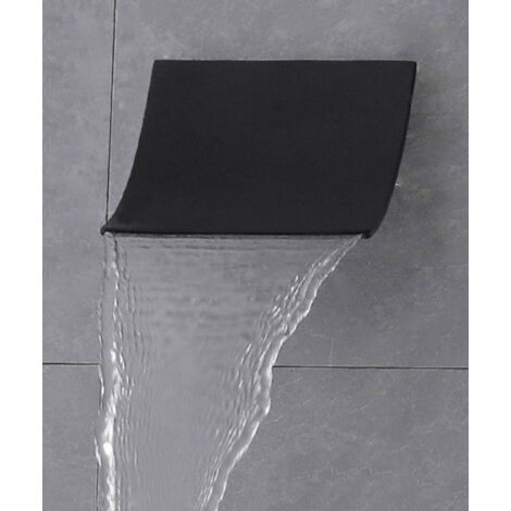 Cascade pomme de douche et système de douche à main noir solide
