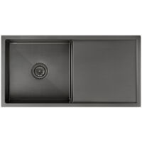 Lavello da cucina singolo 880 mm - gunmetal spazzolato - Limba
