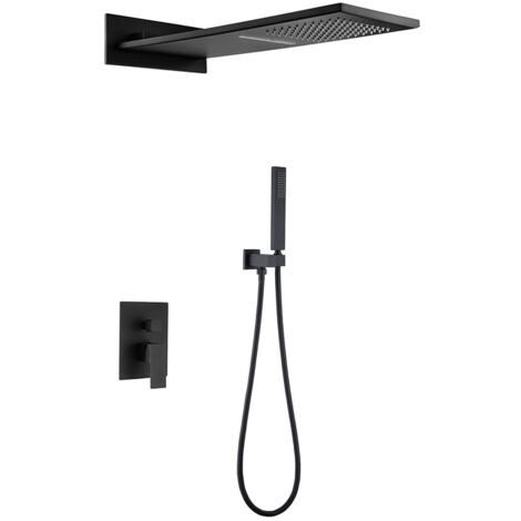 Black concealed shower mixer composition - Sirius