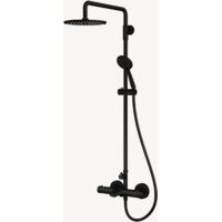 Matt Black Thermostatic Bath Shower Column with Spout