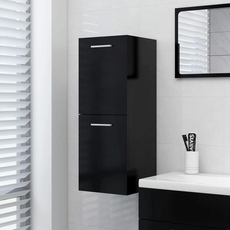 YOUTHUP Armadio da Bagno Nero 30x30x80 cm in Truciolato