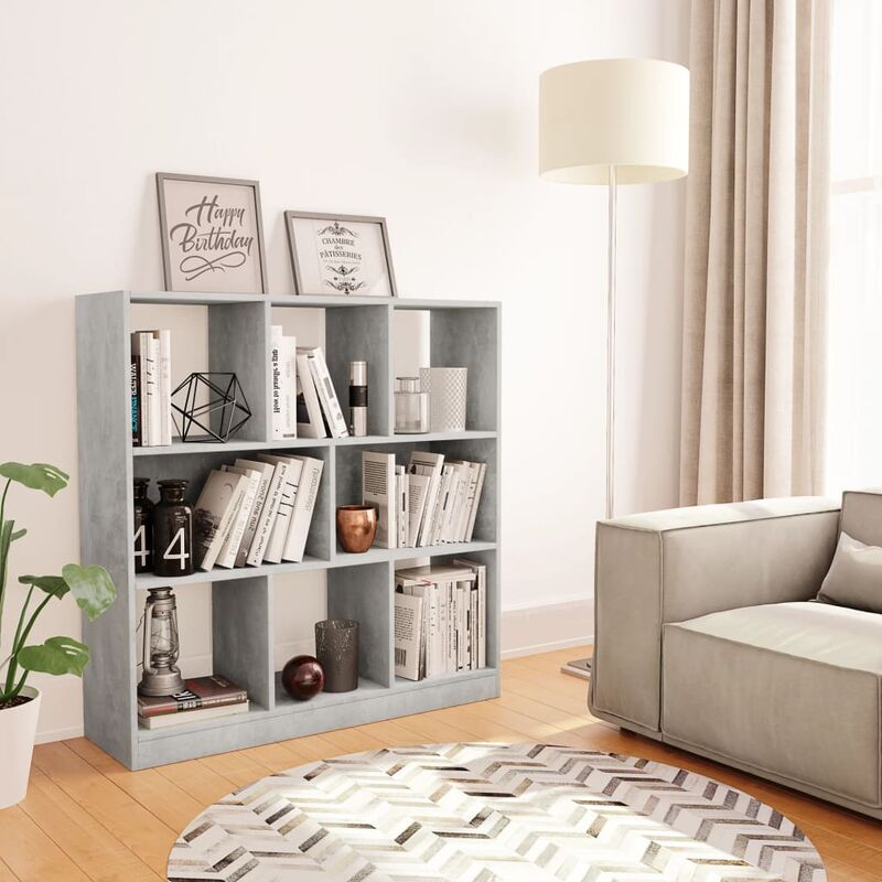 Libreria Grigio Cemento 90x30x90 cm in Truciolato