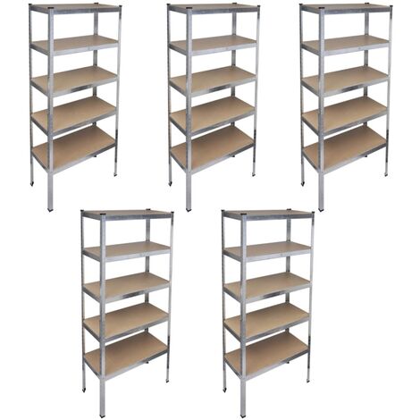 shelfplaza® PRO 200x60x60 cm Scaffale metallo per carichi pesanti grigio  con 5 ripiani con 200kg capacità di carico / Scaffali in metallo per garage  come scaffali per ripostiglio o officina