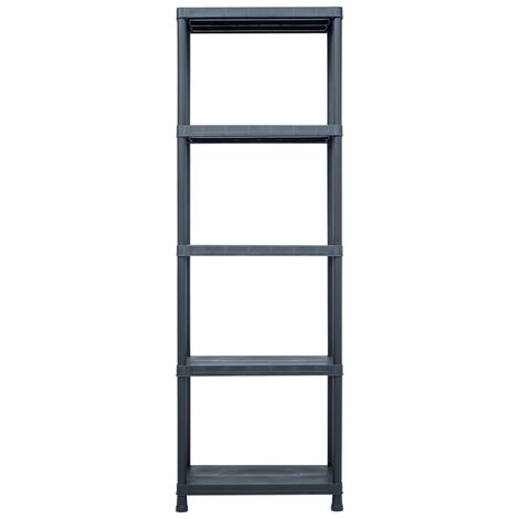 YOUTHUP Scaffali 2 pz 125 kg 60x30x180 cm Nero in Plastica