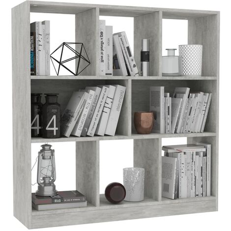 Libreria Grigio Cemento 90x30x90 cm in Truciolato