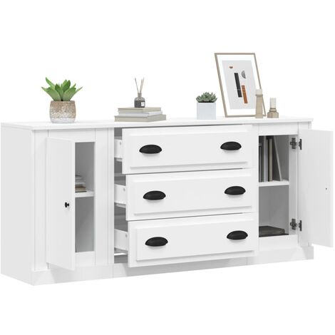 Credenza Madia Moderna Buffet da cucina Bianca 70x41x75 cm in Legno  Multistrato ITD10545