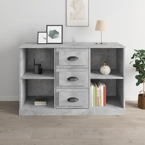 vidaXL Cassettiera Grigio Cemento 60x36x103 cm in Legno