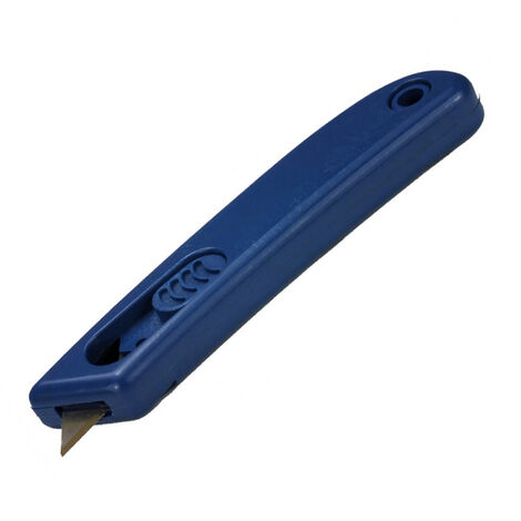 Cúter de seguridad retráctil - Azul - Hoja de acero inoxidable