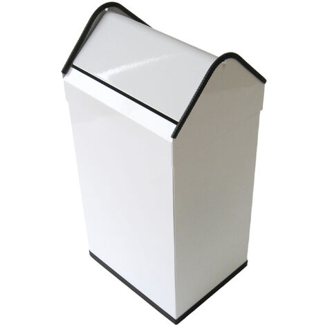 Papelera Plástico 25L Tapa Basculante MAX Blanco