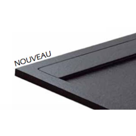Receveur De Douche Extra Plat En Charge Minérale 160x90 Cm Noir Style Plus  - Degeo