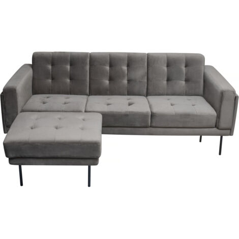 Divano letto in velluto grigio scuro | Leroy Merlin