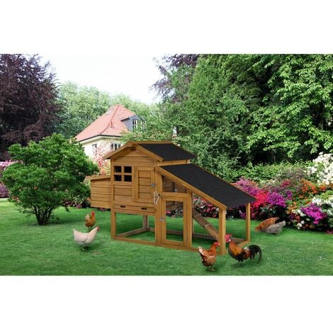 Pollaio "Clochette" con nido in legno - Marrone