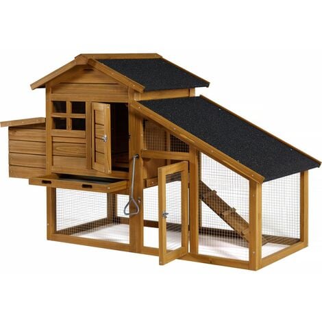 Pollaio "Clochette" con nido in legno - Marrone