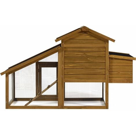 Pollaio "Clochette" con nido in legno - Marrone