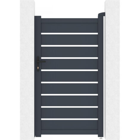 Porta a battente in alluminio "Bastien" - 100 x 176 cm - Antracite