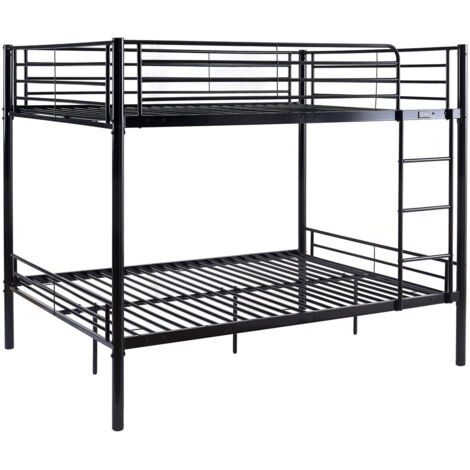Letto a castello doppio "Adam" - Rete inclusa - 140 x 190 cm - Nero