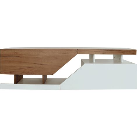Mobile TV "Ceelias" - 160 x 35 x 46 cm - Bianco/Marrone scuro