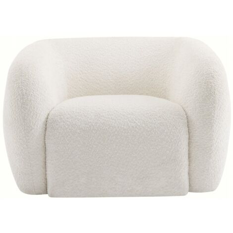 Poltrona in tessuto bouclé "Washington" - Bianco