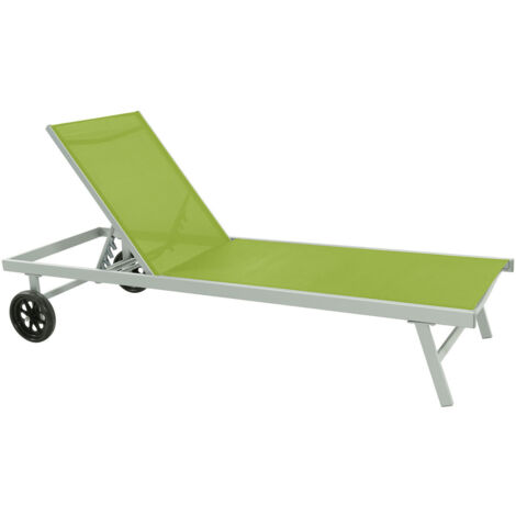 Lettino Prendisole in Alluminio e Textilene Verde cod mxl 23085