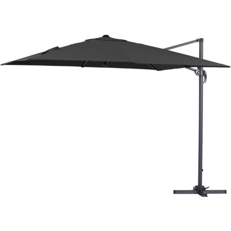 Ombrellone da giardino decentrato in alluminio SUN 3 - Quadrato - 3 x 3 m - Nero (1/4)