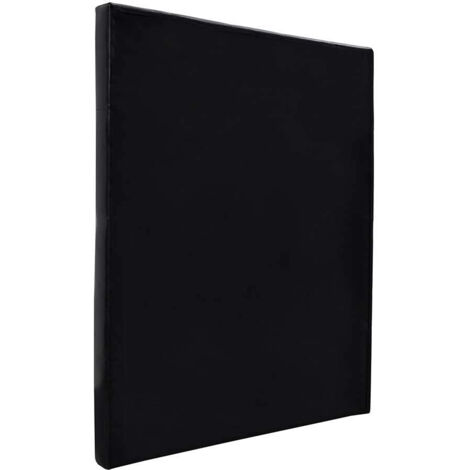 Testiera Imbottita Per Letto Deco 140x100 Cm - Tessuto Nero Trapuntato, Spessore 8 Cm, Con Piede Nordico