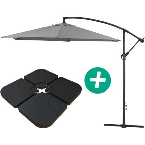 Ombrellone Da Giardino Decentrato Alu Sun 4 - Rettangolo - 3 X 4 M Blu Base Inclusa 18151514