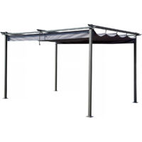 Pergola con tetto retrattile - 3 x 4 m - Grigio