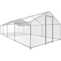 Recinto per galline 24 m² Rete metallica 8 x 3 x 2 M in acciaio zincato