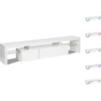 Mobile TV laccato LED "Tina" - 187,5 x 34 x 38 cm - Bianco