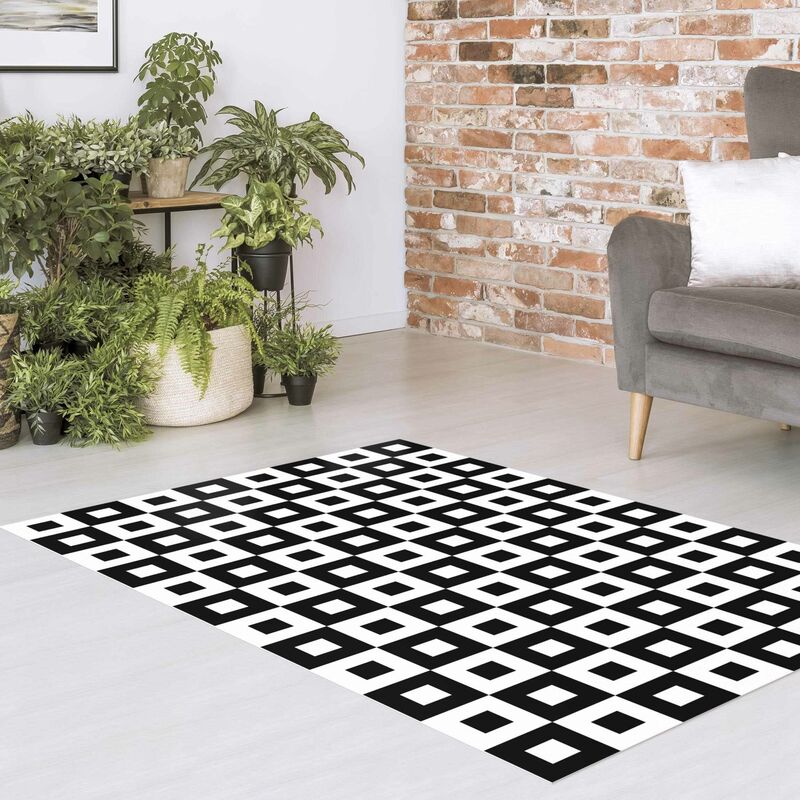 1pc Tapis de sol à motif damier abstrait imitation cachemire