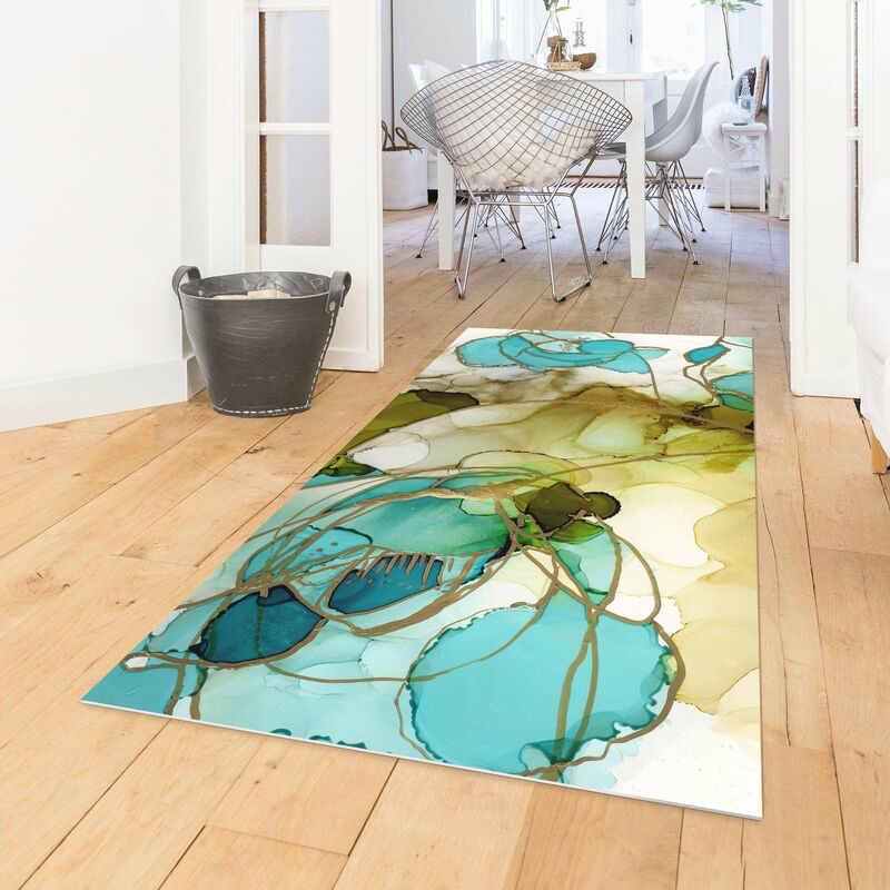 Tapis Sol Moquette Acrylique Peluche Décor Maison Salle à Manger Luxe Carré