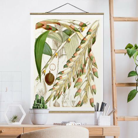Tableau en tissu avec baguettes de suspension - Favorite Plants