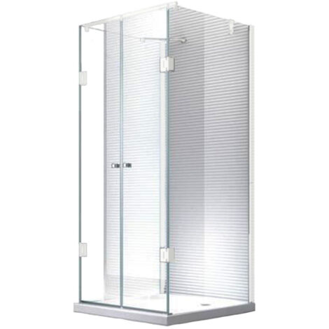 Glaszentrum Hagen Aya Fünf-Eck Duschkabine – 100x100x195 Cm, 8 Mm ESG-Sicherheitsglas