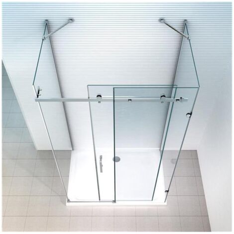 Typ-Nora’s U-Form Duschkabine – 100x80x195 Cm, ESG-Sicherheitsglas 6/8 Mm, Mit Duschwanne & Ablauf