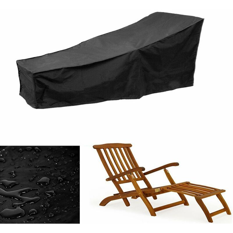 Shoplifemore Housse imperméable pour chaise longue Anti-UV Tissu Oxford 420D Coupe-vent 210 x 80 x 45/75 cm 