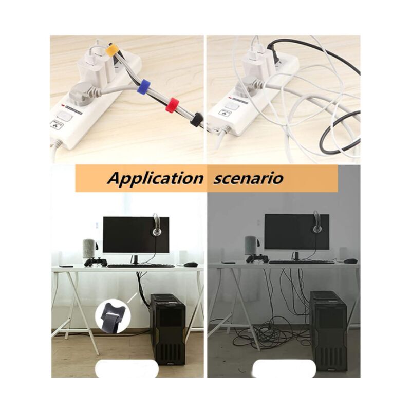 UGREEN 5M Attache Câble Sangle Serre Câble Boucles et Crochets Réutilisable pour Ranger et Organiser Câble TV PC Electrique 