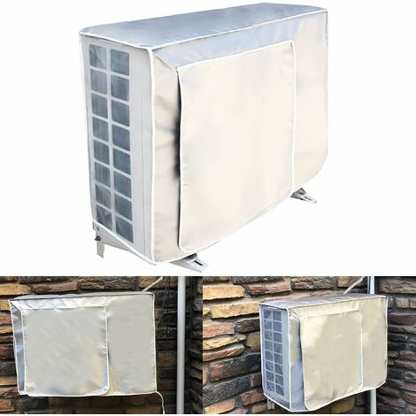 MeiLiu Housse climatiseur étanche antipoussière 90 * 30 * 60cm crème Solaire Housse de Protection de climatisation extérieure 
