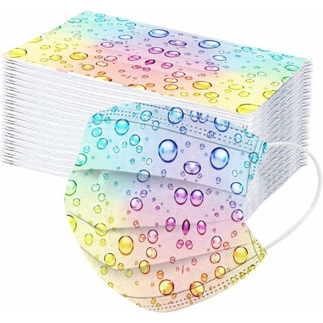 Confortable 100 Pièces 3 Couches Filtre Enfants,Bandana Facial Gaze de Dentelle Impression Jetable,Respectueuses de la Peau Neutre,Recommandé pour Fille et Garçon 