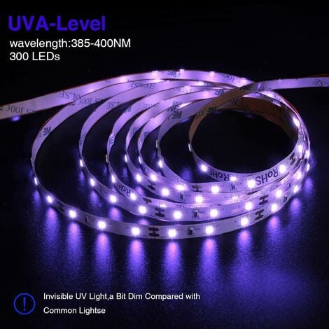 1-5 M DC12V 5050 UV Ultraviolet Violet Étanche 60led/m Bande Lampe Lumière Noire 