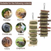 2 Pièces Jouets à Mâcher pour Petits Animaux Lapins Hamsters Chinchillas Cobayes Cochons d'Inde Branches de Pommier Bambou Naturel