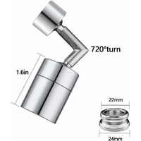 ZAYONG Filtre à éclaboussures universel pour robinet de salle de bain 720 ° avec filtre anti-éclaboussures barre d'extension pour filtrer l'eau double protection anti-éclaboussures 