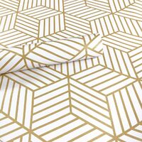 TRIOM Rouleau de papier peint en vinyle Motifs hexagones et bandes Doré 45 x 600 cm