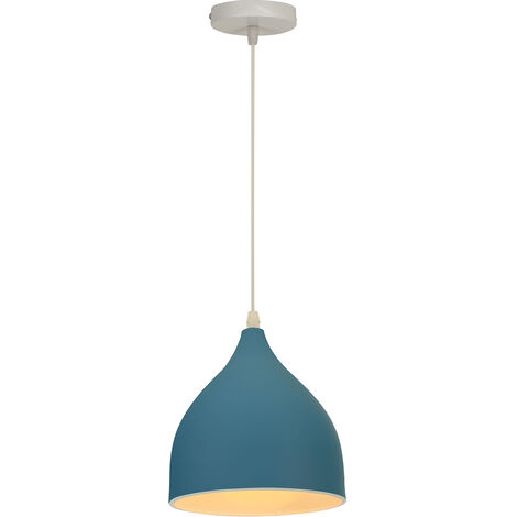 Plafonnier Suspendu Hofstein Métal - Lampe Pour Couloir, Salon, Chambre, Lumière Gris-bleu/marron
