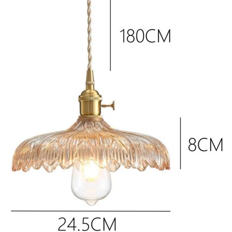 Lot De 2 Suspensions Plafonnier Globe En Verre Vintage - Design Rétro - État Parfait