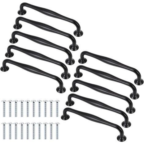 Lot de 10 Poignee de Meuble Cuisine Distance de Trous 128MM Poignées de Porte d'Armoire avec Vis (1/5)