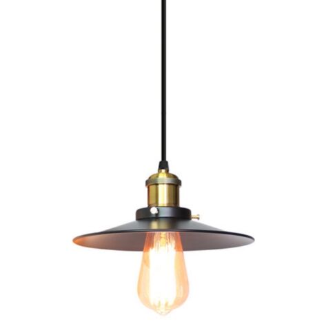 Lustre Suspension Moderne Industriel Luminaire Plafonnier en Forme Chapeau Lampe à Suspension Réglable Ø36CM E27 Noir - 1Pcs (1/4)