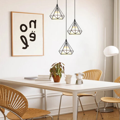 Suspension en verre coloré 3 lampes – Luminaire design moderne